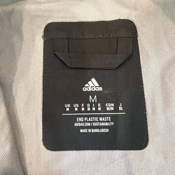 Adidas Men's Gray and Black Windbreaker with Orange Accents - Picture 3 of 4